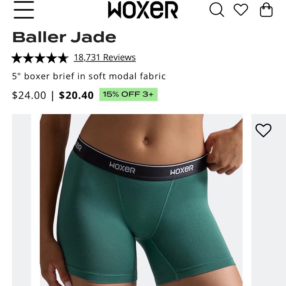 Woxer Women’s Boxer Briefs - 3 Pair: Black, Green, Oatmeal